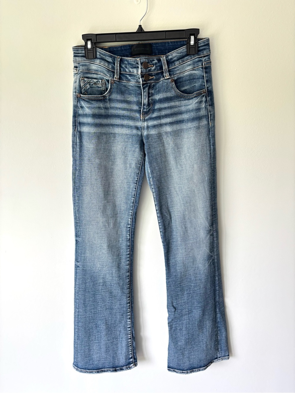 Buckle Black Bootcut Medium Wash Denim Jeans Western